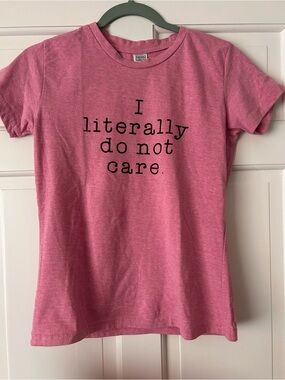 Kids Pink Graphic Tee - I literally do not care.